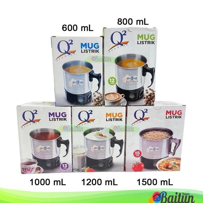 Baitun Mug Teko Listrik Pemanas Air Serbaguna Q2 / Alat Masak Elekrik Panci Listrik Mini 1 Liter 11c
