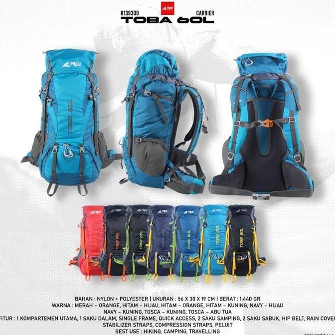 Tas Gunung Carrier Rei Toba 60L