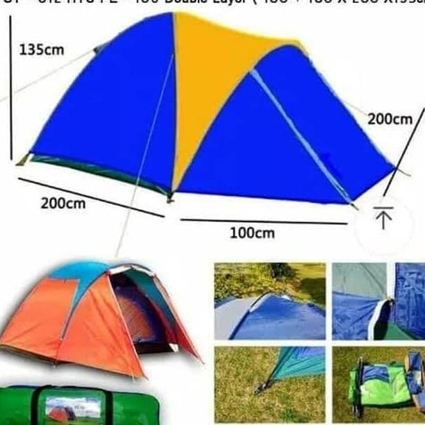 Tenda Camping Dome Hyu Double Layer Pe - 106 Kapasitas 3 /4