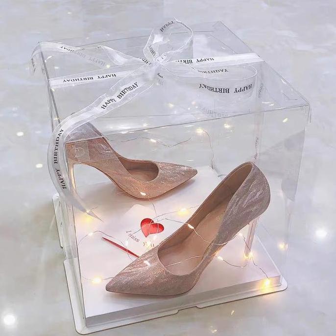 [31x31] Kotak Kue Mika Transparan / Dus Tall Cake / Cake Box Mika 10"