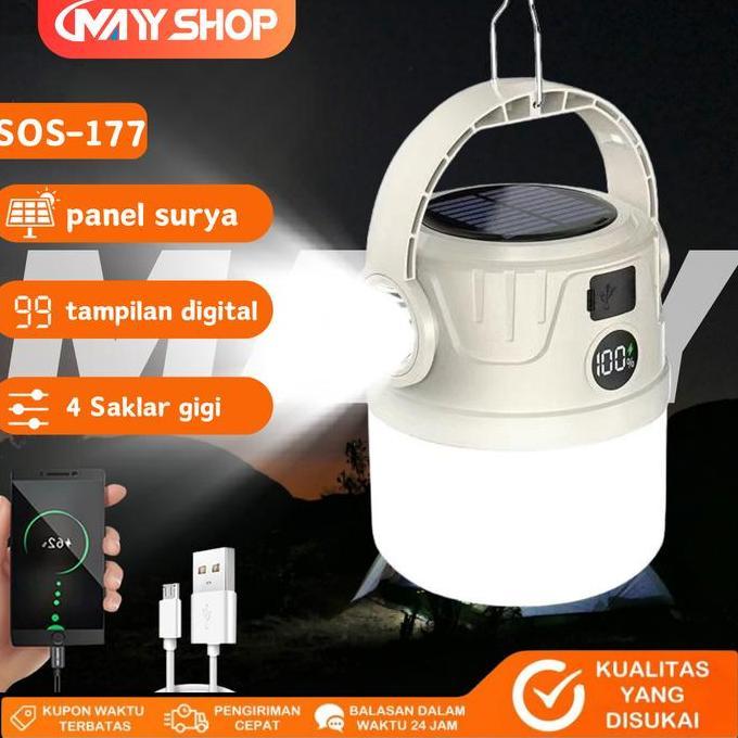 Mayy Led Lampu Tenda Camping Emergency Solar Tahan Lama Led Gantung Portable Tenaga Surya Bohlam  Ca