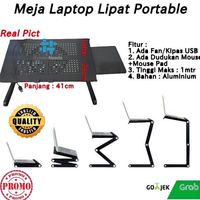 Meja Laptop Portable/meja laptop lipat/meja laptop fleksibel+kipas