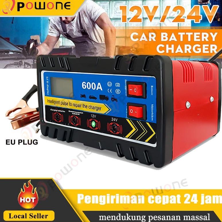 Prillie Shop 12V 24V Universal Pengisi Daya Baterai Mobil Cerdas Pengisi Daya Pulsa Murni Perbaikan 