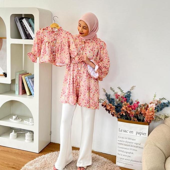 Promo Kalsandfrey Misha Blouse Atasan Couple Mom And Kids Kembar COD