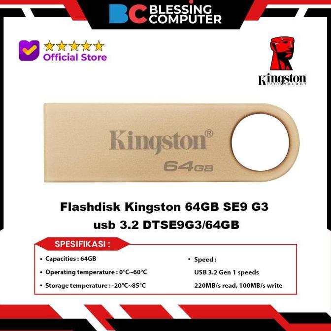 Flashdisk Kingston 64GB SE9 G3 usb 3.2 DTSE9G3/64GB