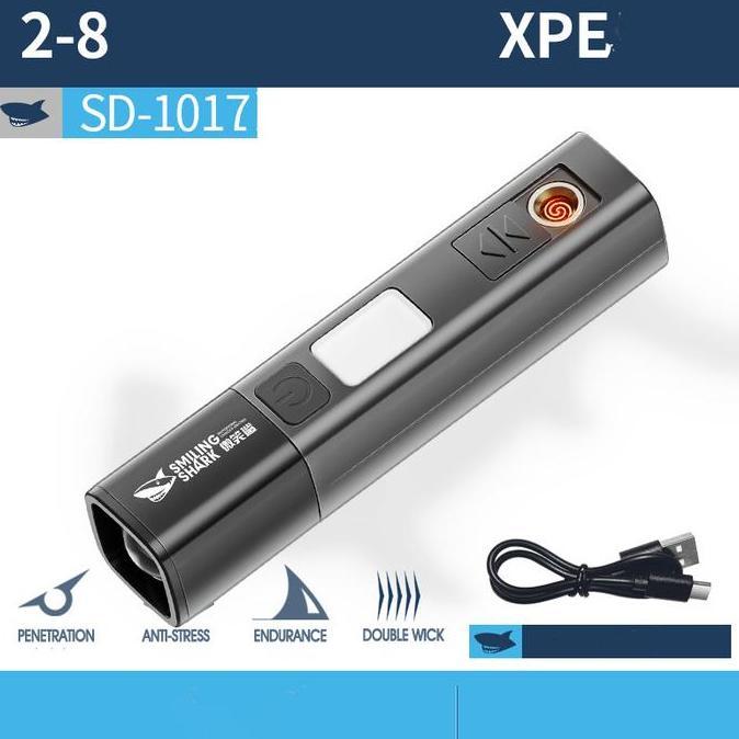 Senter Smiling Shark Sd1017 Senter Led Camping Kemah Pemantik