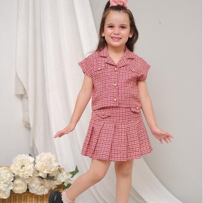 Promo KINDATWINS - LISA SET - Setelan Baju Anak Korea Bayi Perempuan Usia 6 Bulan - 14 Tahun COD