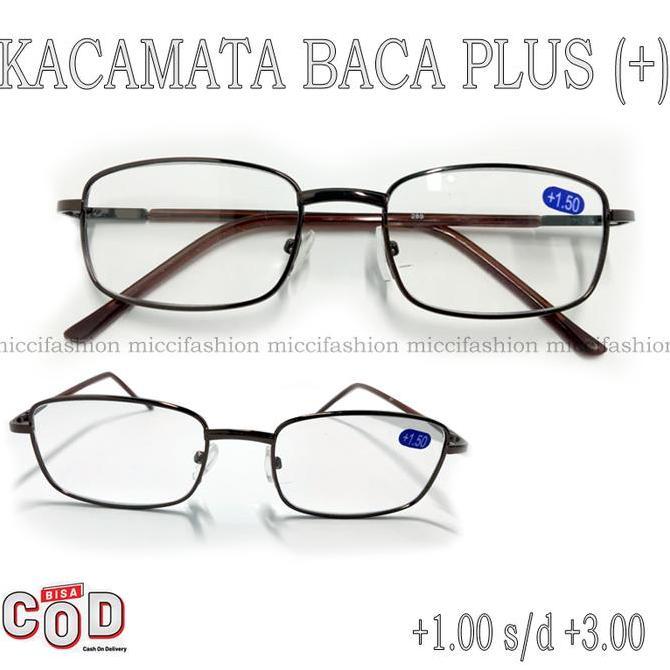 Kacamata Baca Plus (+) Besi +1.00 S/D +3.00 Kaca Mata Plus Pria Wanita