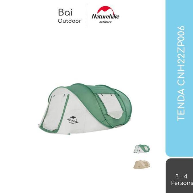Tenda Otomatis 3 4 Orang Tunnel Camping Naturehike Cnh22Zp006