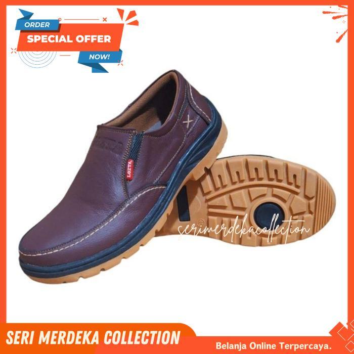 LOZTA SEPATU PRIA SLIP ON KULIT ASLI ORIGINAL KASUAL FORMAL KEKINIAN KUALITAS TERBAIK