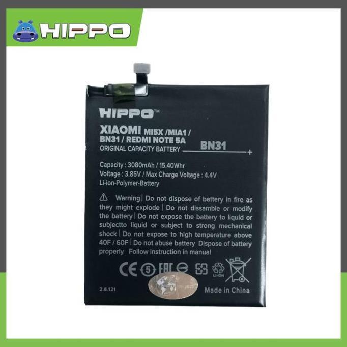 Hippo baterai BN31 Redmi Mi A1 3080 mAh Premium Cell Quality