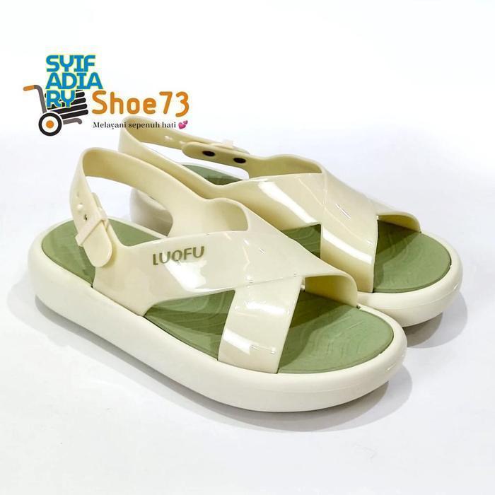 EVY-510 At43 LUOFU E 7212 - SKTL6W SIZE 36-40 | Sandal Selop Tali Silang Jelly Wanita | Sendal Gunun