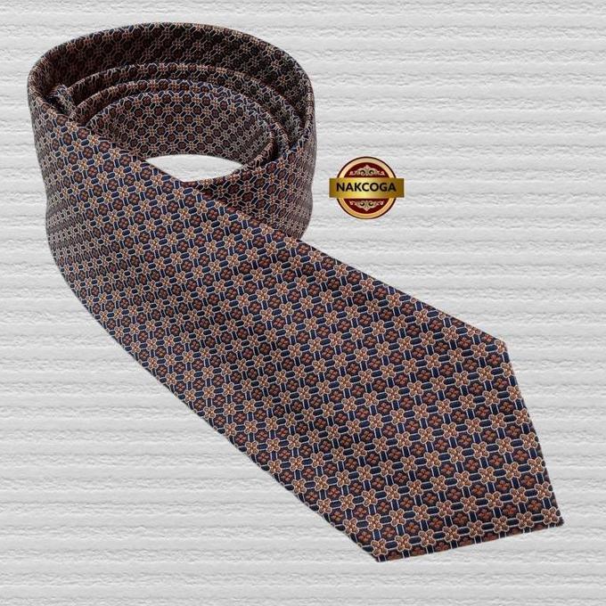 DF319>> dasi coklat motif kotak dasi pria motif kotak kotak panjang import