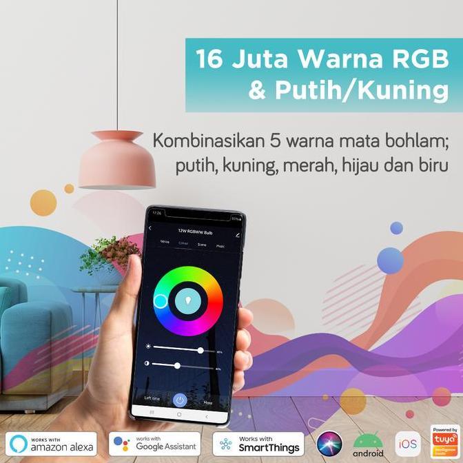 Promo Top Bardi Smart Lamp 12W Light Bulb Led Rgb Ww Wifi Wireless Iot - Home Automation Lampu Bardi