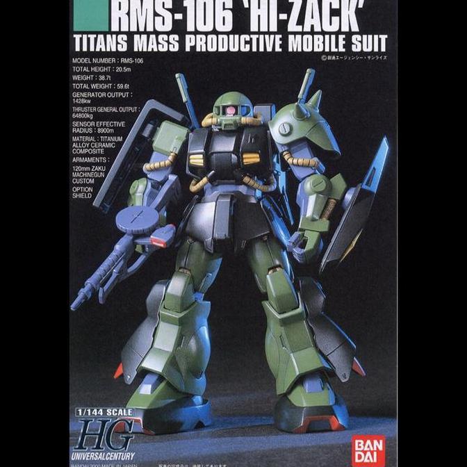 Bandai HG HGUC 1/144 RMS-106 Hi-Zack Gundam Not Zaku II Rx 78 2