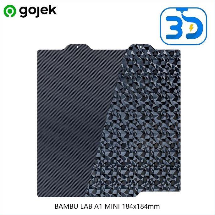 :>:>:>:>] Double Side PEO Diamond-PET Carbon Bed for Bambu Lab A1 Mini 184*184mm Spring Steel Sheet