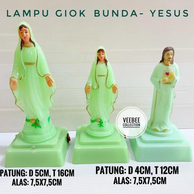 ___] Lampu meja Yesus Bunda Maria/ hiasan meja lampu/ patung bunda yesus