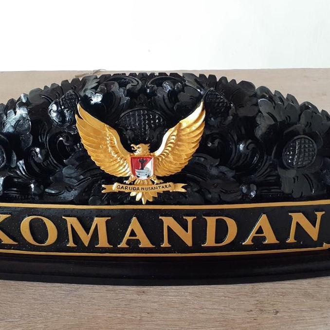 ] Papan nama meja ukiran Bali LOGO CUSTOM nameplate kayu ukiran bali lambang