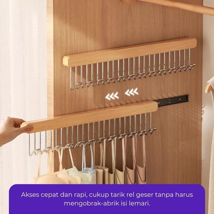 ULTRALIT Retractable Hook Gantungan Kapstok Tarik Gantungan Rak Geser Multifungsi Rel Geser Cocok Un