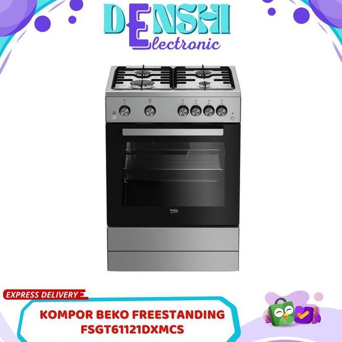 TERBARU - BEKO FSGT61121DXMCS KOMPOR OVEN FREESTANDING  COOKER 4 TUNGKU OVEN GAS 60CM FSGT 61121DX M