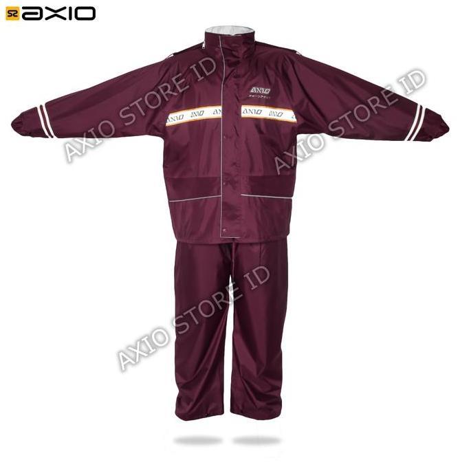 Jas Hujan Axio Jumbo Merah Maroon Original Waterproof