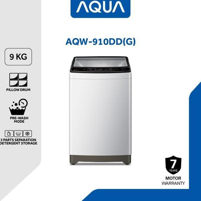 TERBARU - AQUA Mesin Cuci Top Loading 9 Kg AQW-910DD / AQW910DD