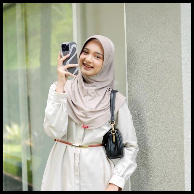 Zoya Bergo Marsha Hl Casual Hitam Putih Coklat Polos Kerudung Anak Sekolah Dan Dewasa Jilbab Instan 