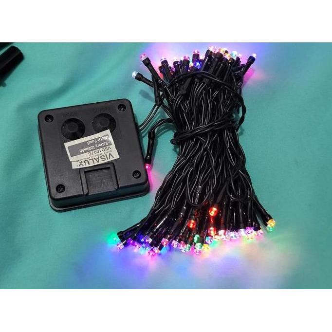 Promo Visalux Vcd1007 Lampu Natal Solar Panel Warna Warni 100Led Rgb Outdoor Cod