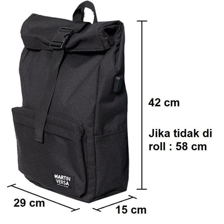 Bundling Martinversa TR12 Tas Ransel Roll Top dan WL7 Dompet Pouch