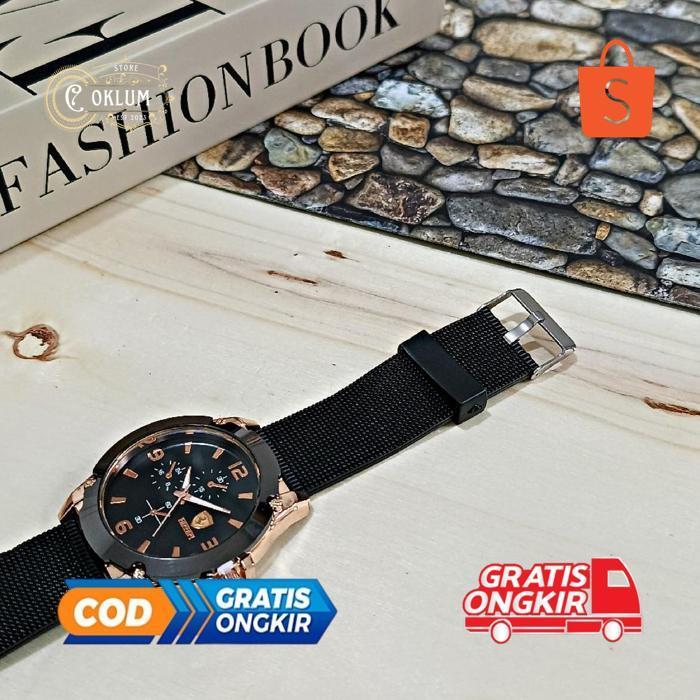 io-98 JPF-1015 Jam Tangan Pria Tali Karet Benetton Super Keren Jam Tangan Kasual Pria Terbaru Jam Ta