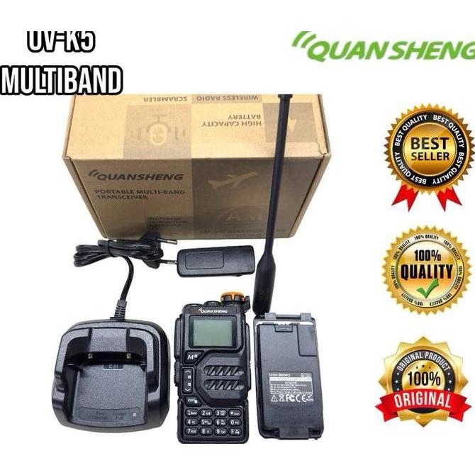 HT Quansheng UV-K5 Handy Talky Multiband VHF UHF 5 Watt dengan 200 Saluran dan Antena handy  talky h
