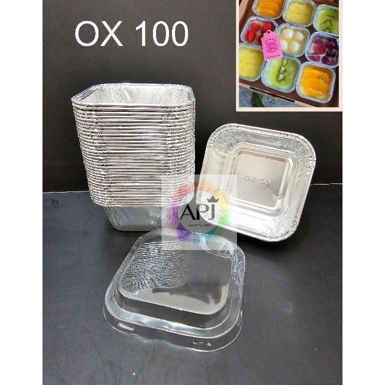 Bisa Cod Alumumium Tray Ox 100 Kotak Kecil / Ox 100 + Tutup / Makaroni Schotel / Cup Makaroni / Tray