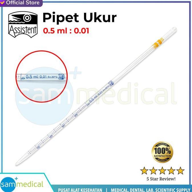 Assistent Pipet Ukur / Pipet Ukur Kaca Ukuran 0.5 - 0.01 Ml