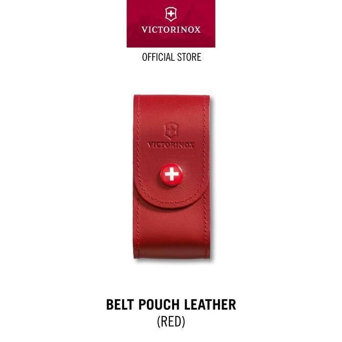 Victorinox Belt Pouch Leather, Red [Pisau Lipat] Swiss Army Knife