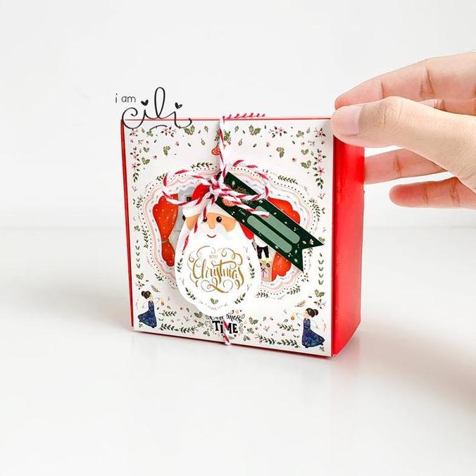 (BOX 10 x 10 x 5 cm NATAL) kotak kue MINI natal christmas (10 pcs) HS
