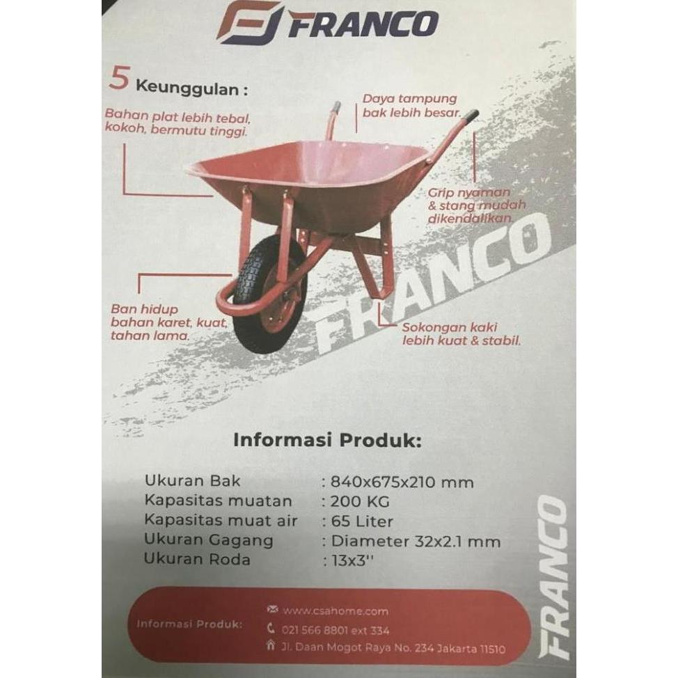 monggo] GEROBAK PASIR / KERETA SORONG MERK FRANCO TIDAK RAKIT