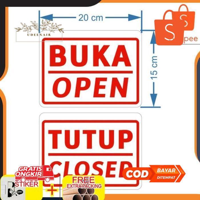 Re27 As23 Plang Papan Buka Tutup Acrylic Akrilik 20x15cm Elegan Berkualitas Original