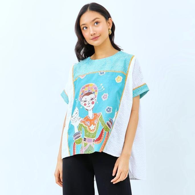 NONA RARA-Irna Tulis Betawi T2257,Baju blouse batik wanita modern