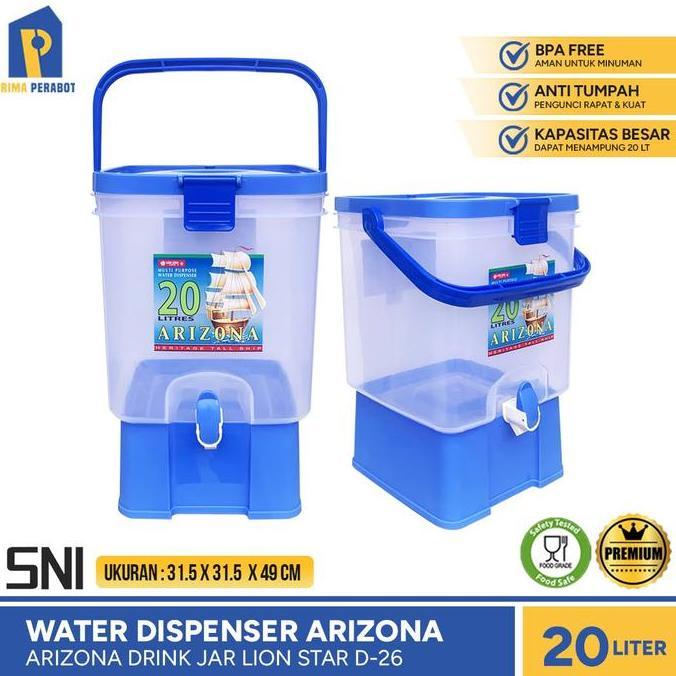 TERMURAH - Tempat Air Water Dispenser 20 Liter Arizona Drink Jar Lion Star D-26