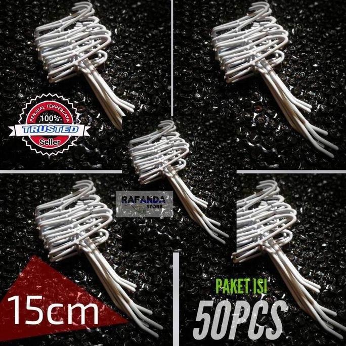 (isi 50pcs) Single Ram 15cm cantolan kawat ram dinding gantungan aksesoris hp konter toko sparepart 