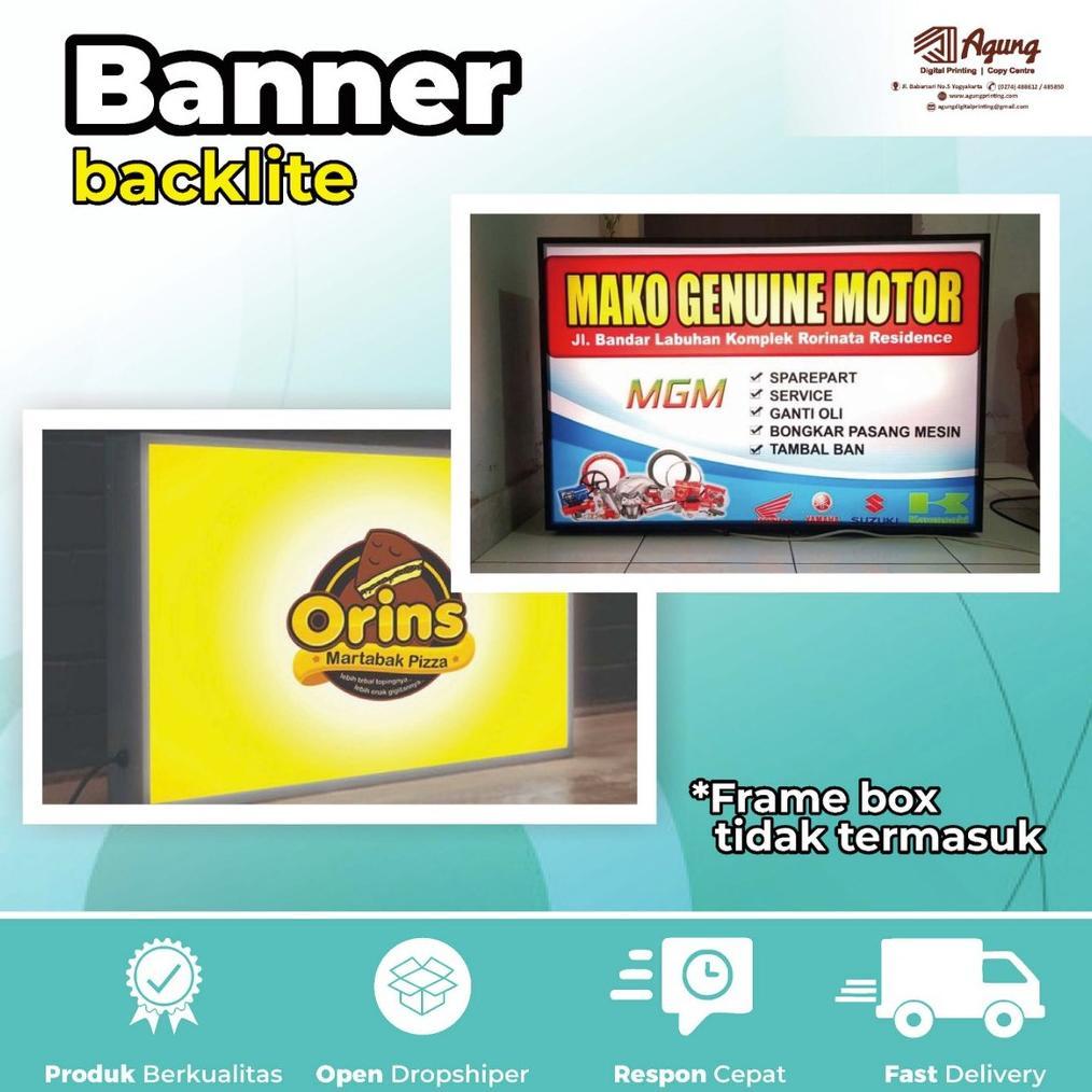 Promo Cetak Backlite/Spanduk/Banner Neon Box Background Custom  (Untuk Neon Box)