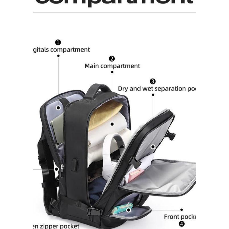 Bange Bg1800 Tas Ransel Tas Travel Bapa Laptop Kerja Pria Usb 17