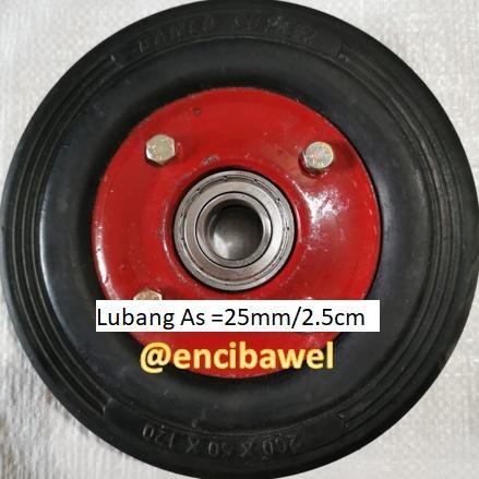 Roda Troli 8 Inchi Double Bearing Kuat 750kg Roda Troli