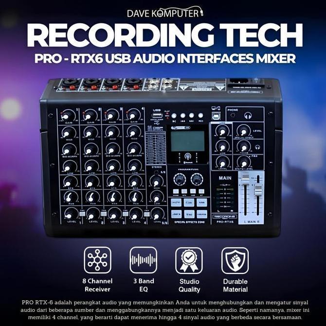 RECORDING TECH PRO RTX6 RTX-6 PRO-RTX6 USB AUDIO ANALOG MIXER ORIGINAL DAN TERPERCAYA