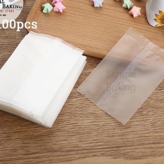 Plastik Mooncake Kue Bulan Bening Pk0 100Pcs Plastik Doff Transparan Kemasan Bungkus Motif Kter Kant