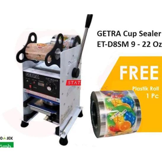 GETRA CUP SEALER ALAT MESIN PRESS GELAS PLASTIK ET-D8SM D8SM 22OZ ORIGINAL DAN TERPERCAYA