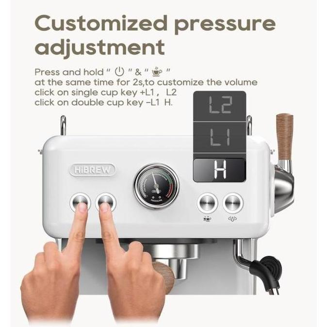 Ready HiBREW H10plus Semi Otomatis Mesin Kopi Espresso DIY Fungsi 20Bar Pressor Temperatur yang dapa