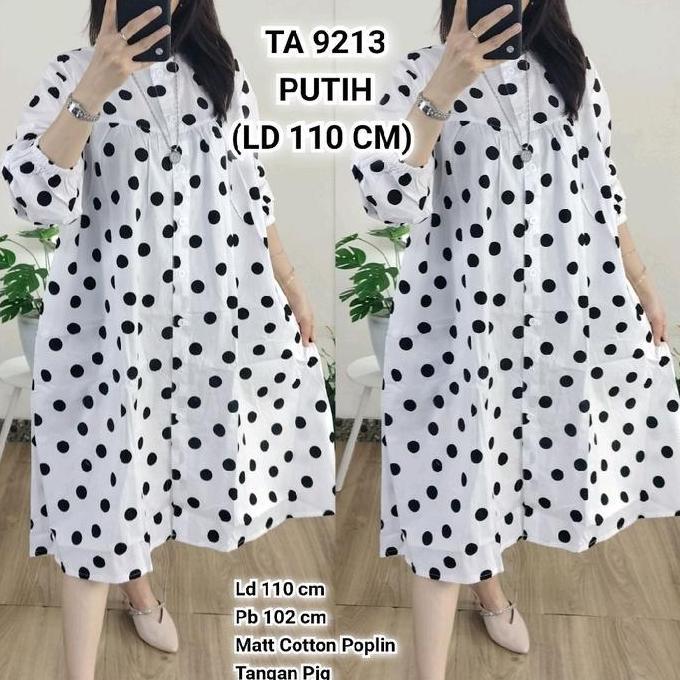 Promo Tunik Wanita Kekinian LD 110 Bahan Katun Poplin TA 9037 TA 9035 TA 9213, Fashion Muslim Busui 
