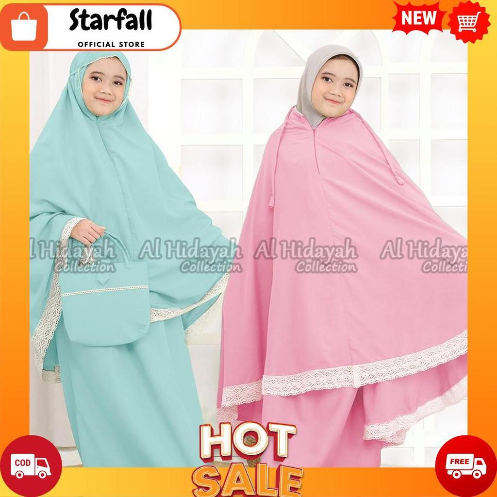 Mukenah 2 in 1 Anak Tanggung SD SMP Mukena Resleting Dagu Katun Premium COD [M1]