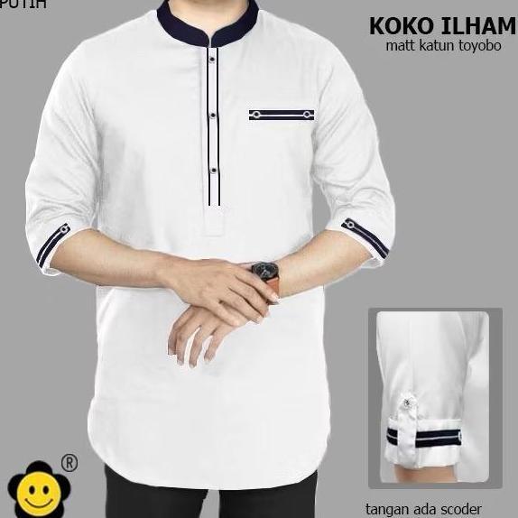 Promo Baju koko kurta Ilhami lengan skoder 3/4 bahan toyobo COD